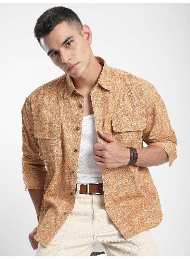 بيونغ أوفر شيرت بتأثير الصبغة البرتقالية - Image 1