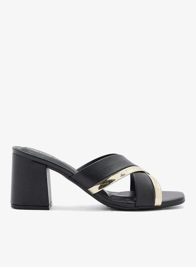 Cross Strap Mid Heel Sandals