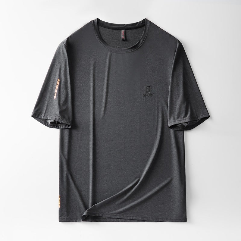 Ice Silk Short-Sleeved T-Shirt Men'S Extra Large Size Fashionable Brand Fat Plus Size Super Cool Quick-Drying Sports T Half-Sleeved - Image 1