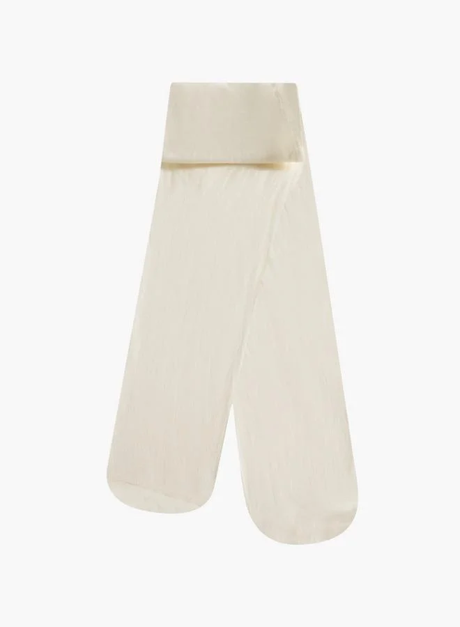 Flora Bella By Shoexpress Textured Tights With Elasticated Waistband - Set Of 2