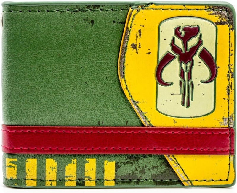 Starwars - Mandalorian Green Faux Leather Bi-Fold Wallet 3 x 2in - Image 1