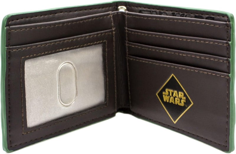 Starwars - Mandalorian Green Faux Leather Bi-Fold Wallet 3 x 2in - Image 3