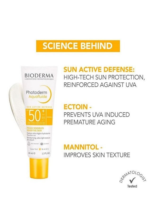 BIODERMA Photoderm Max Aquafluide SPF 50+ Dry Touch Mat Finish Sunscreen Light Tint 40ml