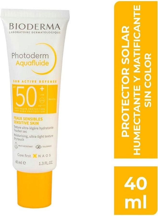 BIODERMA Photoderm Max Aquafluide SPF 50+ Dry Touch Mat Finish Sunscreen Light Tint 40ml