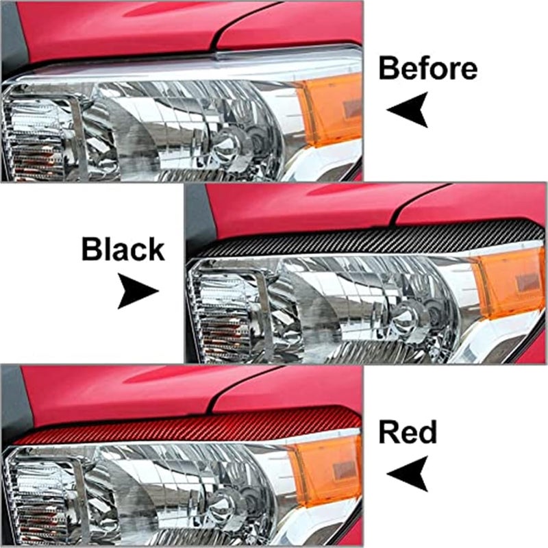QASULER Carbon Fiber Headlight Eyelid Trim for Toyota Tundra - Image 3
