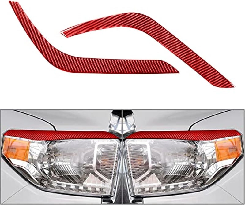 QASULER Carbon Fiber Headlight Eyelid Trim for Toyota Tundra - Image 4