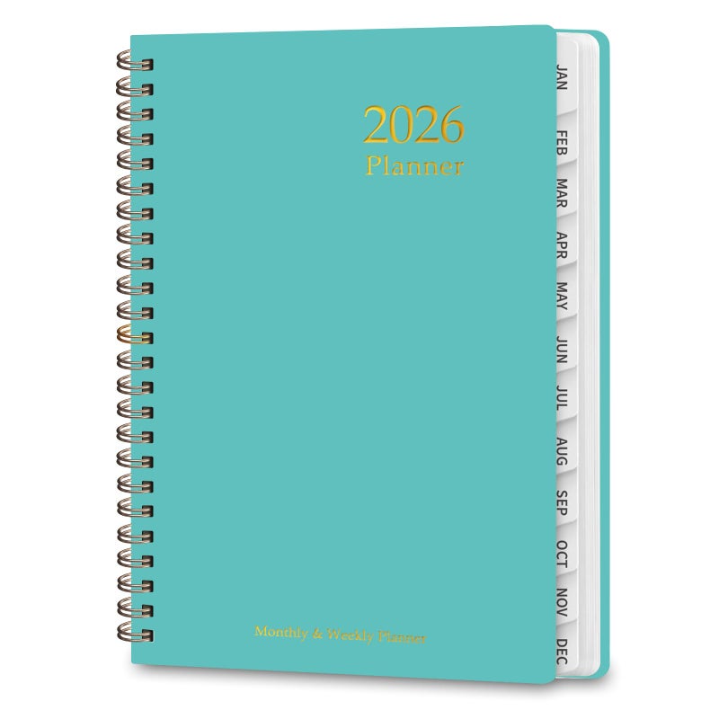 VALOME 2026 Planner, Weekly and Monthly Calendar Planner, Academic Daily Agenda (Jan 2026 - Dec 2026), Hardcover Planning Notebook for Office Accessories and School Supplies, 8.5" x 11", Light Turquoise - Image 1