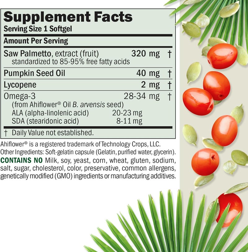 ANDREW LESSMAN Prostate Support Supplement for Mens Health 30 Softgels No Additives  Saw Palmetto for Men Pumpkin Seed Oil Lycopene Omega3 for Prostate Health Urinary Bladder Function - Image 2