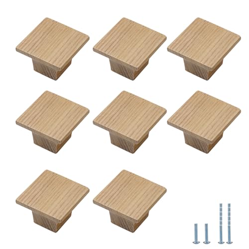Evionlin 8 PackSquare Minimalist and HighEnd ChineseStyle Cabinet Door Handles Cabinet Drawer Pulls SingleHole Wardrobe Knobs Wooden Door - Image 1