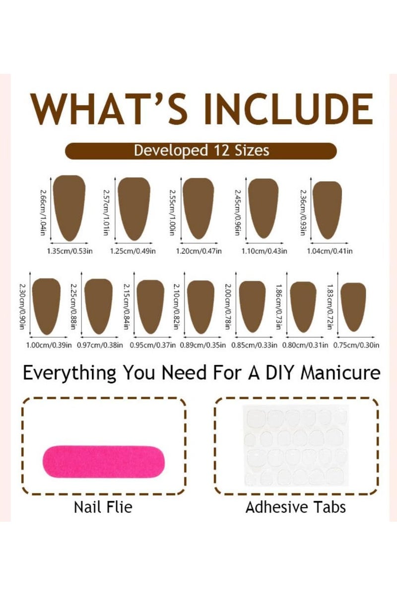 نصيحة فرنسية أبيضة الصحافة على الأظافر خط الذهب الأظافر الزائفة متوسطة اللوز الأظافر الزائفة مع التصميم الغراء العاري على الأظافر الاكريليك الاصطناعي الغطاء الكامل عصا لامعة على الأظافر للمرأة مانيكير 24 قطعة - Image 5