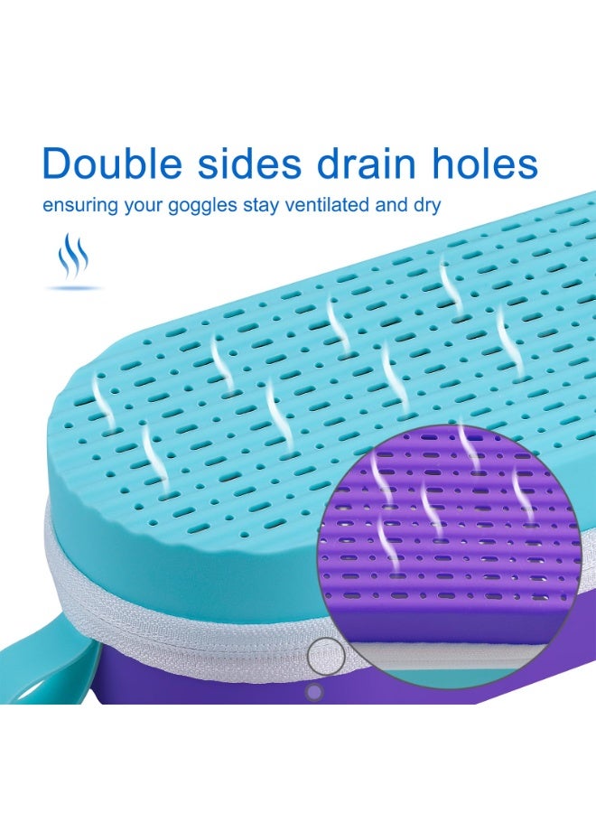spa luxetique Silicone Goggle Case - Shockproof & Ventilated Swimming Glasses Storage Box (Lavender) | 7.9"x3.1"x2", Anti-Scratch, Quick-Dry Design  - Image 3