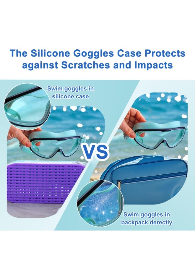 spa luxetique Silicone Goggle Case - Shockproof & Ventilated Swimming Glasses Storage Box (Lavender) | 7.9"x3.1"x2", Anti-Scratch, Quick-Dry Design  - Image 2