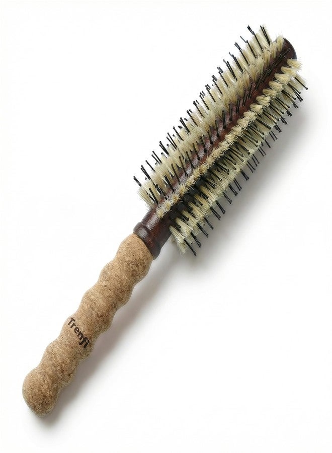 TRENFI Large Round Brush for Blow Drying - 2.75 Inch Boar Bristle and Nylon Pin Barrel for Volume on Thick Long Hair - Natural Cork Handle - Professional Volumizing Hair Brush for Women - Image 1