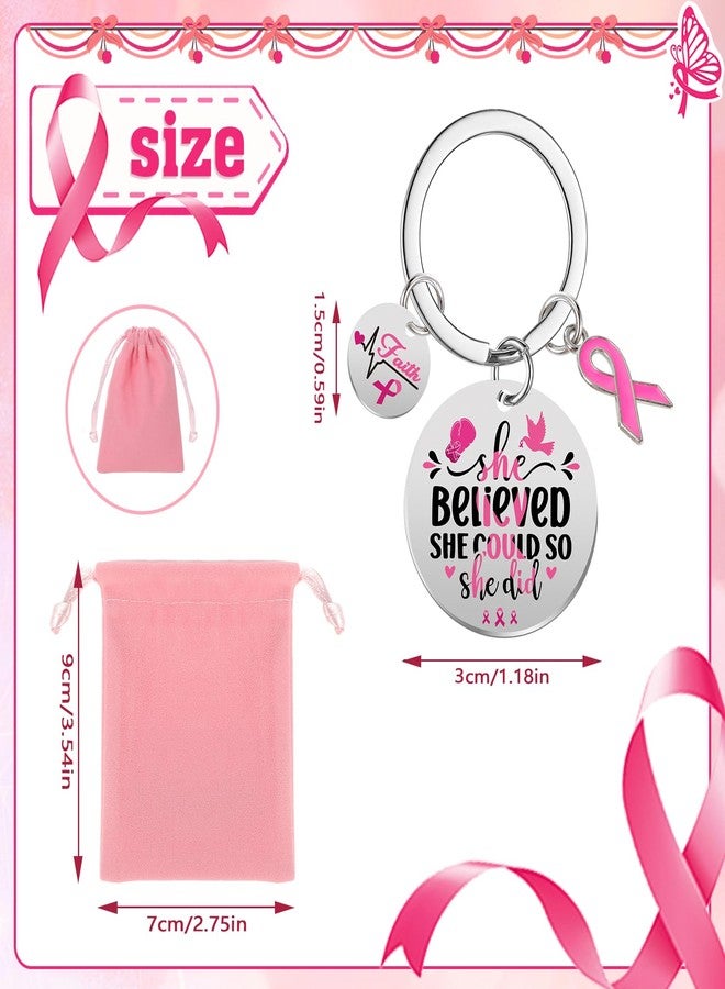 كونسيت سلسلة مفاتيح كونسايت لسرطان الثدي، هدايا لمتعافيات سرطان الثدي، سلسلة مفاتيح ملهمة للنساء والفتيات، إكسسوارات الشريط الوردي، هدايا ملهمة، هدايا للحفلات - Image 2