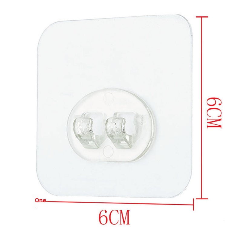 Clear Adhesive Wall Hooks for Kitchen Bath 6*6 transparent semicircle single buckle