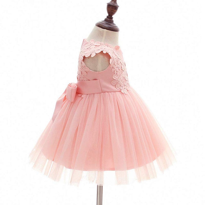 Moon Kitty Baby Girl Dress Christening Baptism Gowns Flower Girl Dress Pink 6M - Image 3