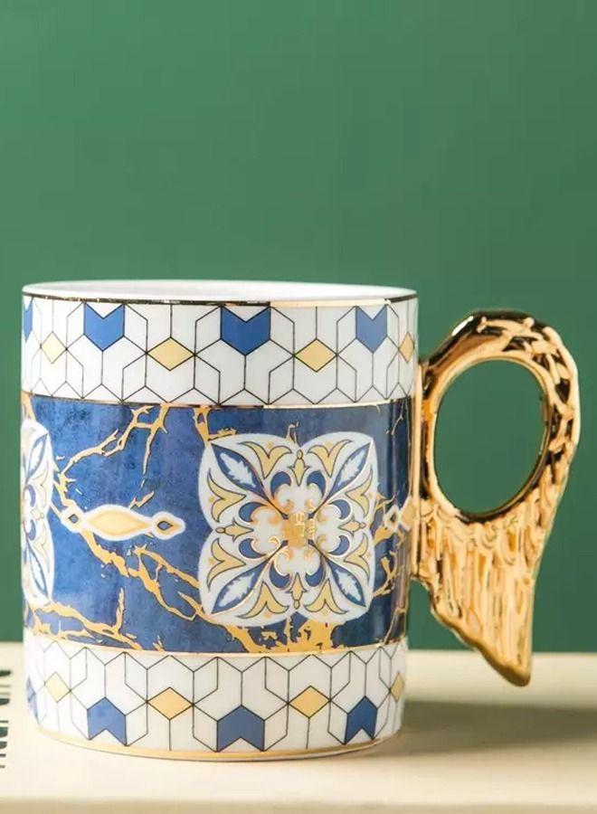 XIANGYU 3-Piece Ceramic 320ml Coffee Mugs With Gold Rim Handle Tea Cups - Image 2