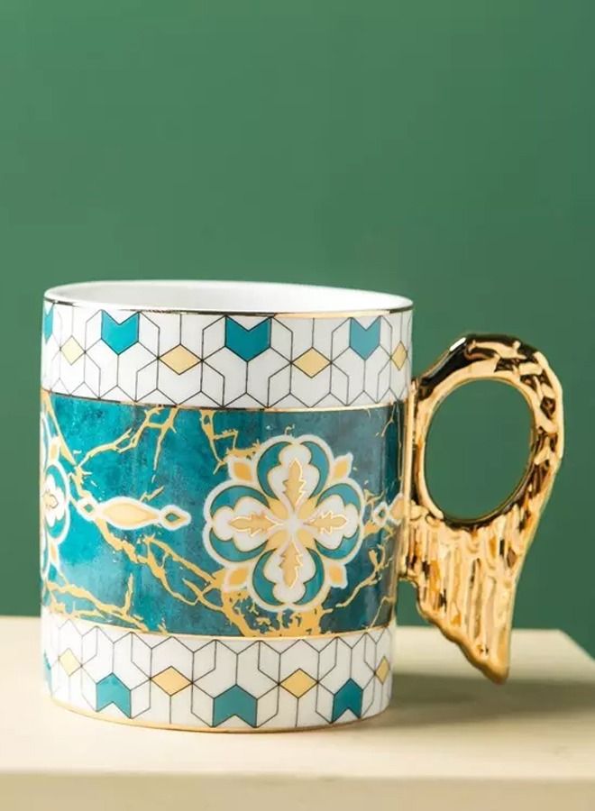 XIANGYU 3-Piece Ceramic 320ml Coffee Mugs With Gold Rim Handle Tea Cups - Image 3