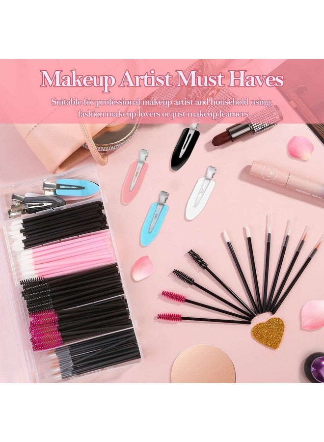 Audab Disposable Makeup Applicators Kit With Makeup Puff Makeup Mixing Palette Makeup Artist Supplies Accessories Mascara Wands Lip Brushes Hair Clips Powder Puffs For Face With Storage Box - Image 3