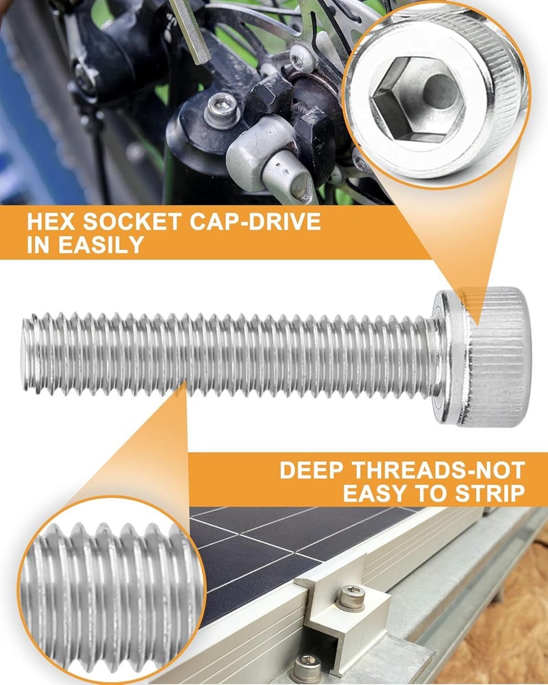 GENERASIS - SS304 | M3, M4, M5, M6 | Nut & Bolt Sets | 4 - Sizes | Stainless Steel Socket Head Cap Screws, Nuts, Washers & Allen Keys Assortment Kit – Storage Box for DIY, Home Use (Pack of 348) - Image 4