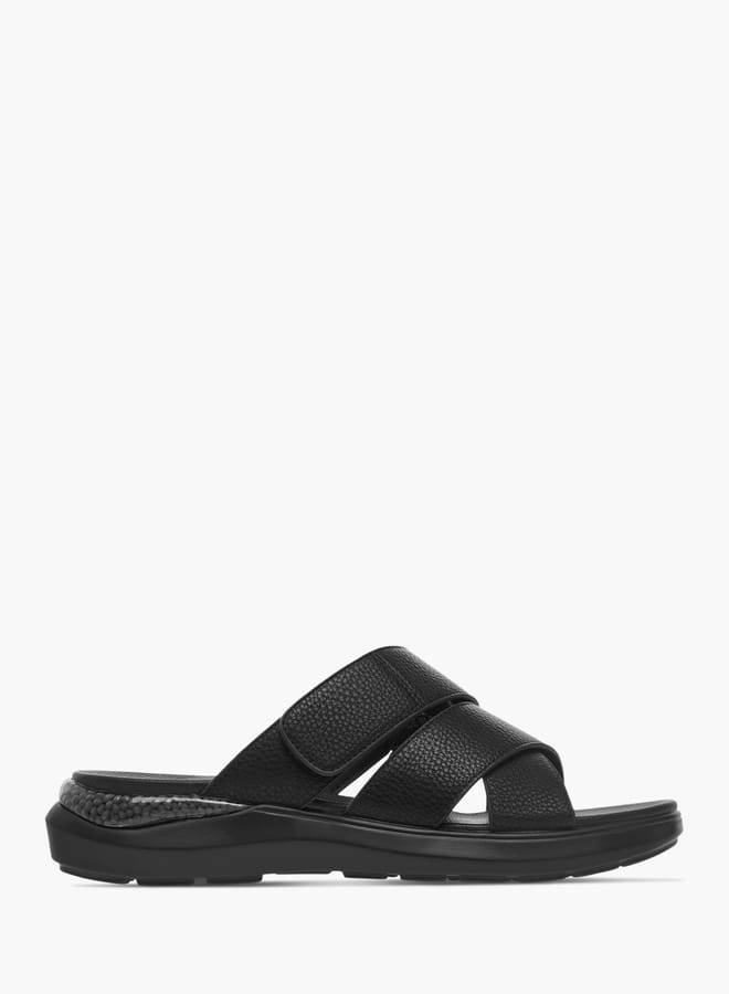 Le Confort Mens Solid Cross Strap Slip-On Sandals  - Image 1