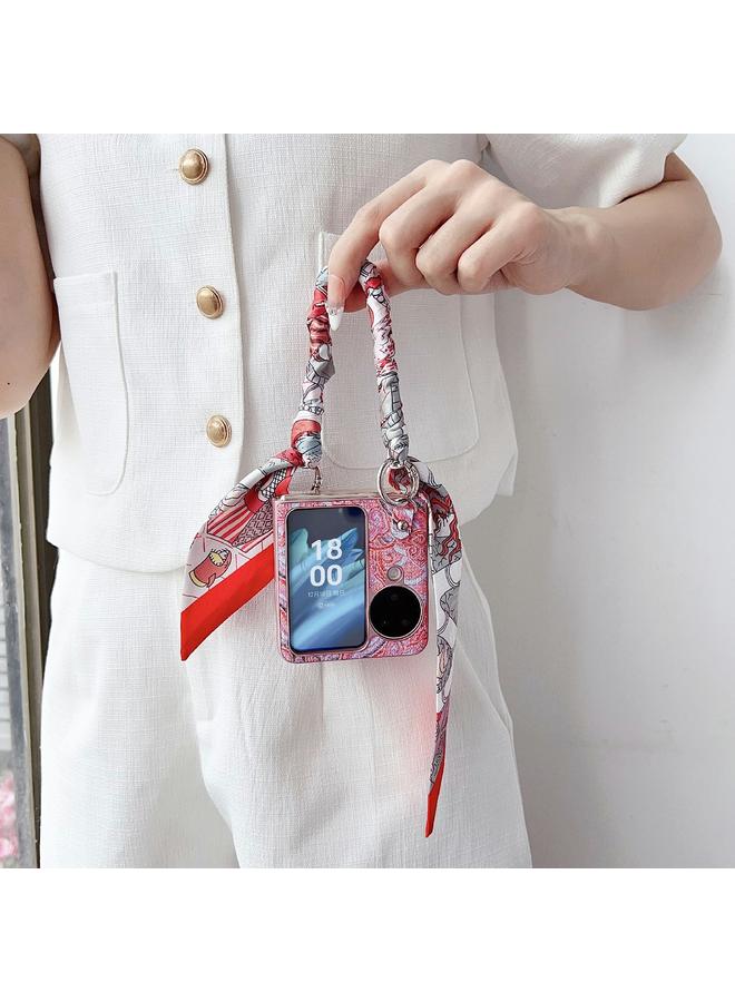 S-TOP Case For OPPO Find N3 Flip Propitious Clouds Embroidery Full Coverage Phone Case with Scarf / Bracelet - Image 5