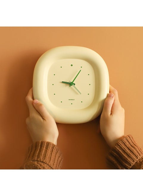 MUID Custard Bubble Alarm Clock, Multi-functional, Silent, Simple, Creative Cream yellow