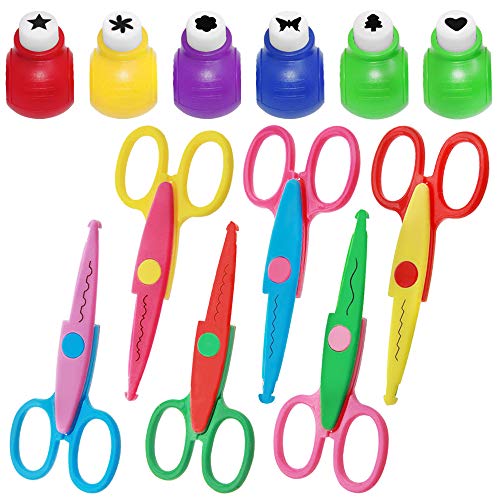 findTop Set of 12, Craft Punch and Creative Scissors, findTop Scrapbooking Edging Scissors Paper Punch Set for Crafts, Scrapbooking, DIY Photo & Art Projects - Image 1