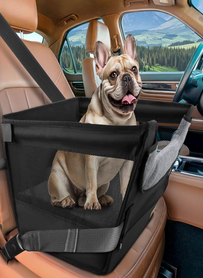 BONTHEE Elevated Dog Car Booster Seat for Dogs & Cats up to 35LB, 6-Inch Memory Foam Pet Booster Seat, Side Breathable Mesh,Portable Travel-Safe Bed for Cars,Elevated Car Seat for Small Medium Dogs - Image 1