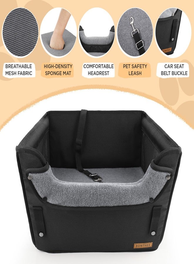 BONTHEE Elevated Dog Car Booster Seat for Dogs & Cats up to 35LB, 6-Inch Memory Foam Pet Booster Seat, Side Breathable Mesh,Portable Travel-Safe Bed for Cars,Elevated Car Seat for Small Medium Dogs - Image 4