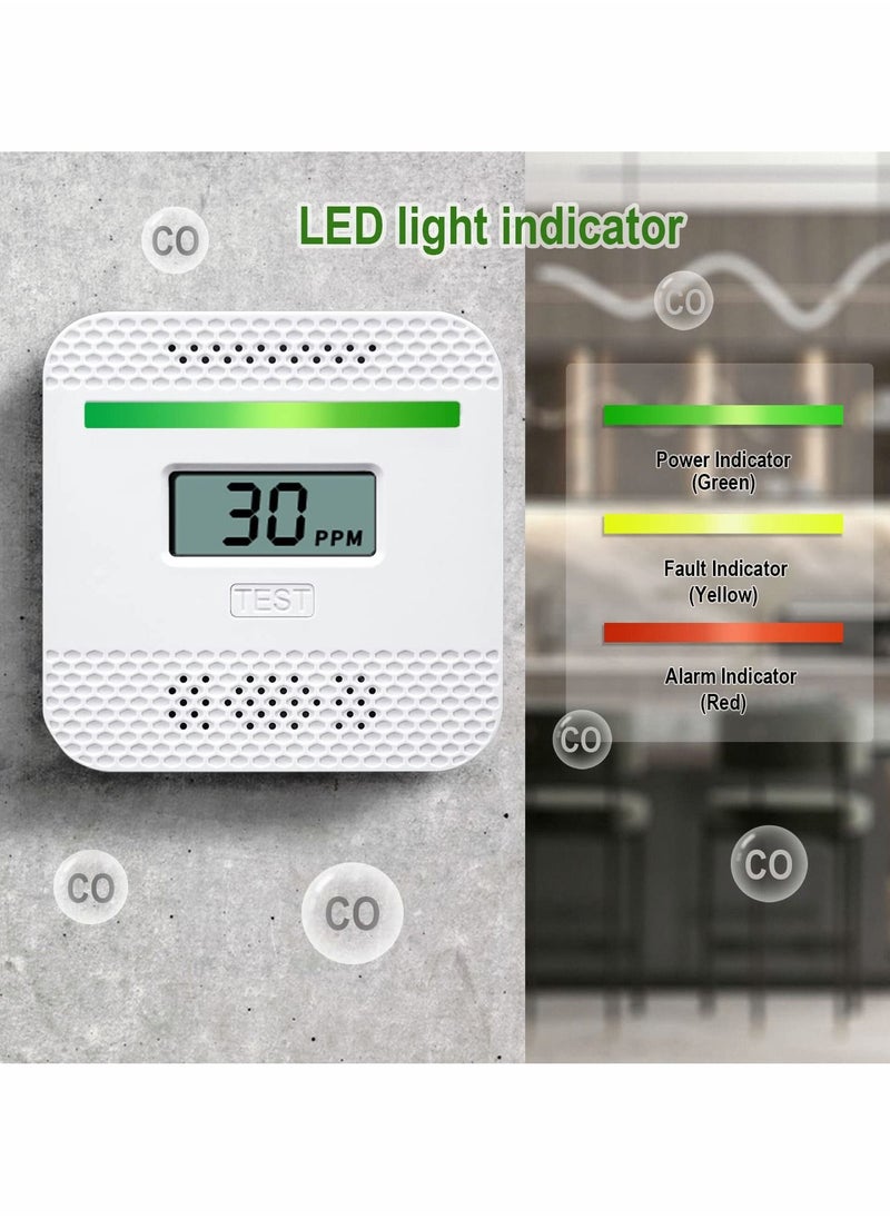 Y&D - Carbon Monoxide Detectors, CO Alarm Detector Device with LCD Digital Display for Travel RV Home, Portable Electrochemical Sensor, Battery Powered - Image 1