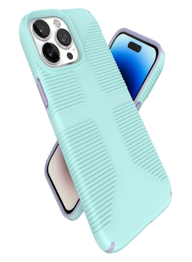 Speck iPhone 14 Pro Max Case - Slim, Drop Protection, Scratch Resistant - No Slip Grip for iPhone 14 Pro Max 6.7" Model - Pale Cyan/Lilac GemShell Grip Hard - Image 1