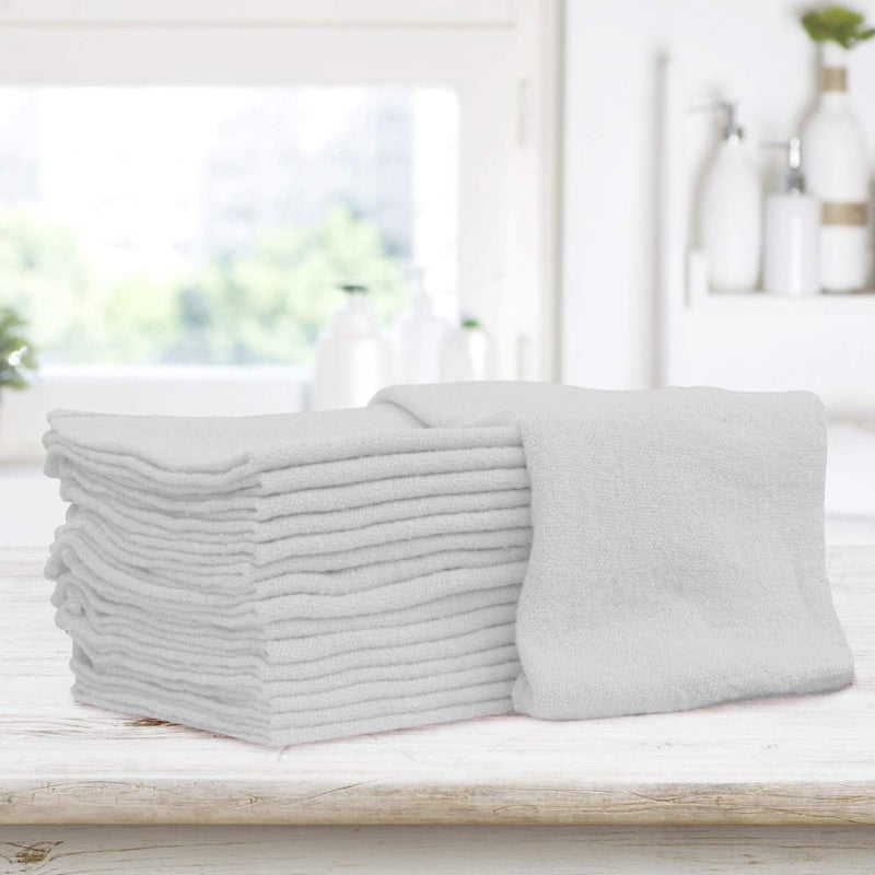 TALVANIA Shop Towels â€“ Pack of 50 Reusable Cleaning Rags â€“ Durable Quality Cotton â€“ 13" x 13"â€“ Machine Washable â€“ Suitable for All Purposes (White) - Image 3