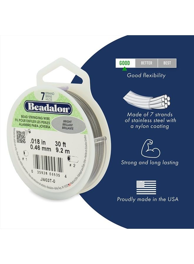 Beadalon 7 Strand Stainless Steel Bead Stringing Wire.015 in / 0.38 mm, Bright, 300 ft / 91 m - Image 2