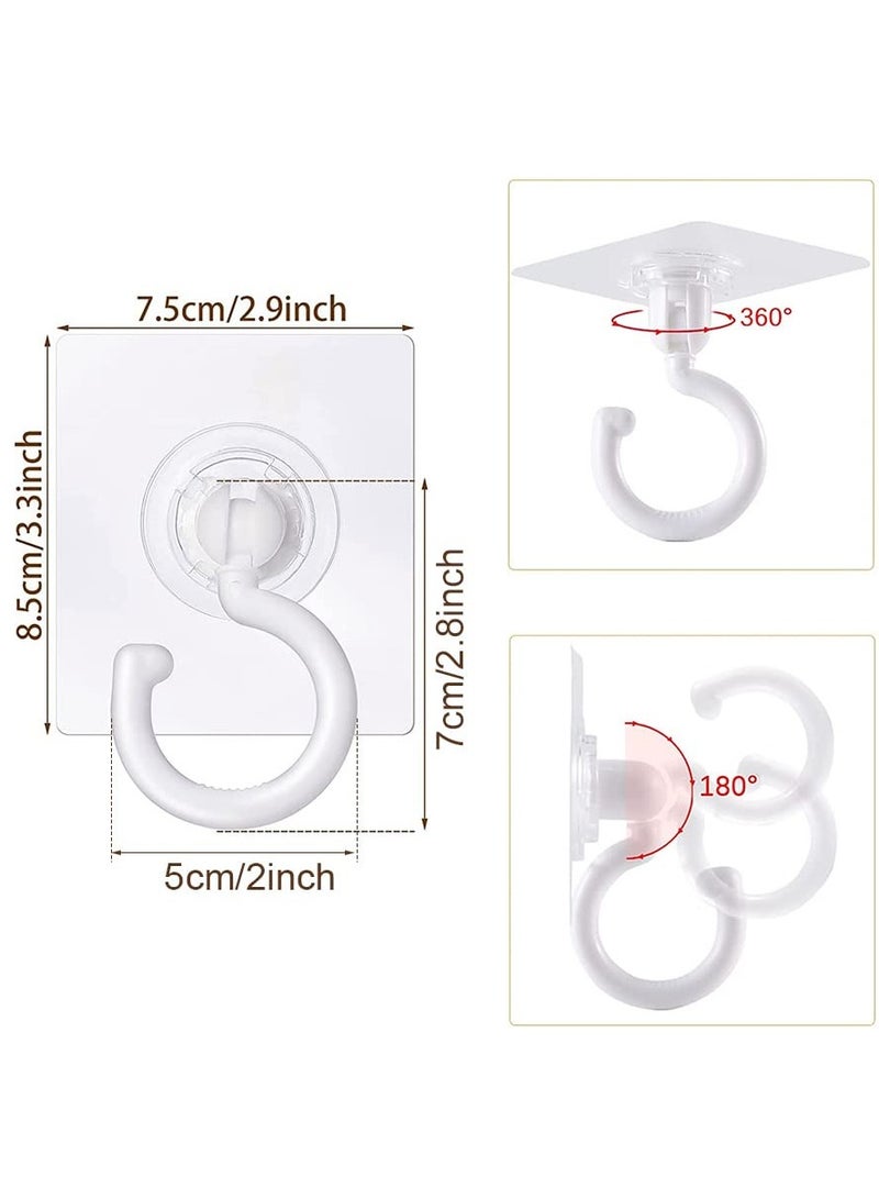 Clear Self Adhesive Hooks 360 Degree Rotatable for Bathroom Kitchen Shower Tile Glass Window Set of 8  - Image 2