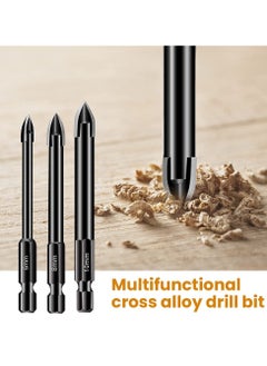 KASTWAVE Drill Bit Set, Efficient Universal Drill Tools Multifunctional Triangle Drill Bit Set, Hard Triangular Cross Alloy Drill Bit Set for Glass, Plastic, Tile, Wood, Concrete, Drill Tip Tools (6 Pieces)  - Image 2