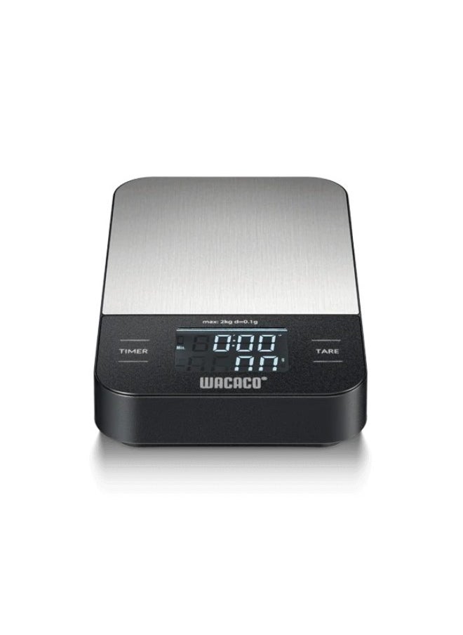 WACACO Exagram Coffee Scale with Timer, Pocket Digital Kitchen Weighing Scale, Portable & Lightweight with Protective Silicone Pad, 0.1 g/0.0035 oz Accuracy, (Batteries Not Included)  - Image 1