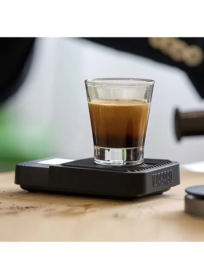 WACACO Exagram Coffee Scale with Timer, Pocket Digital Kitchen Weighing Scale, Portable & Lightweight with Protective Silicone Pad, 0.1 g/0.0035 oz Accuracy, (Batteries Not Included)