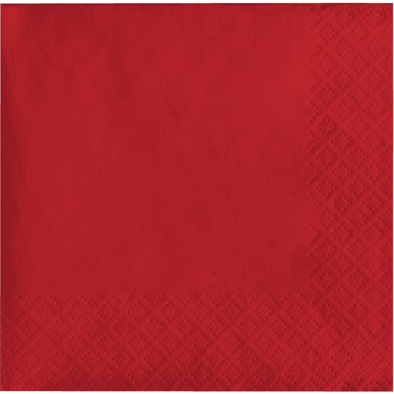 Creative Converting 200Count Touch of Color Paper Beverage Napkins Classic Red