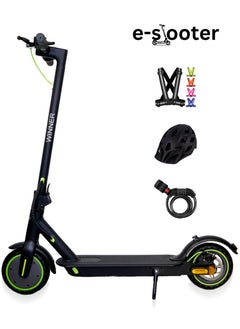 High Speed Electric Scooter With Flashing Turn Signals 350W Brushless Motor, App control, Bluetooth, Foldable E scooter , this amazing scooter comes with free helmet, lock and vest - Black