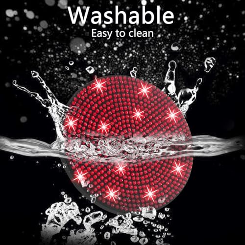 NBTEPEM 2pcs Bling Car Cup Holder Coaster, 2.75 inch Anti-Slip Shockproof Universal Fashion Car Coasters Insert Bling Crystal Rhinestone Automotive Interior Accessories for Women (2 pcs, Red) - Image 3