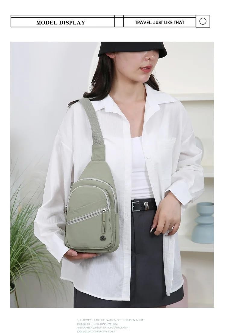 CELEORIS Travel Crossbody Crescent Bags for Men and Women | Lightweight Sling Shoulder Purse with Multiple Zipper Pockets | Ladies Handbag with Adjustable Strap for Girls (Green) - Image 5
