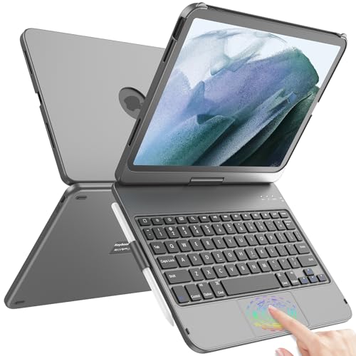 TQQ Touch iPad (A16) 11th Generation Case with Keyboard (11", 2025) & 10th Gen (10.9", 2022) - 360° Rotatable, Thin & Light, Multi-Touch Trackpad for iPad (A16) 11th/10th Gen (Gray) - Image 1