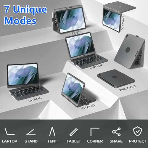 TQQ Touch iPad (A16) 11th Generation Case with Keyboard (11", 2025) & 10th Gen (10.9", 2022) - 360° Rotatable, Thin & Light, Multi-Touch Trackpad for iPad (A16) 11th/10th Gen (Gray) - Image 5