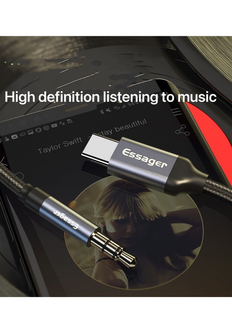 ESSAGER Type-C To 3.5mm Male Audio Aux Car Mobile Phone Audio Adapter Cable (1 Meter)  - Image 5