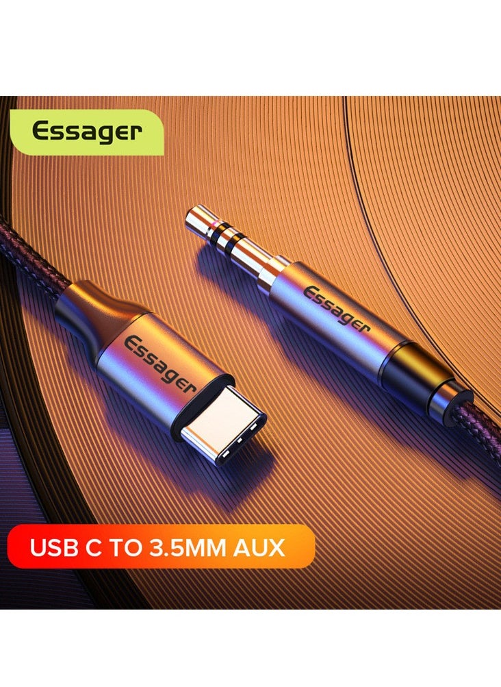 ESSAGER Type-C To 3.5mm Male Audio Aux Car Mobile Phone Audio Adapter Cable (1 Meter)  - Image 3