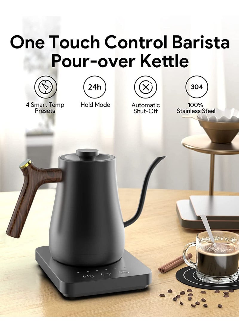 Gooseneck Kettle V60 Coffee Pot 800ML 1300W Power button temperature adjustment Digital display temperature Automatic heat preservation Stainless steel material Suitable for home and office