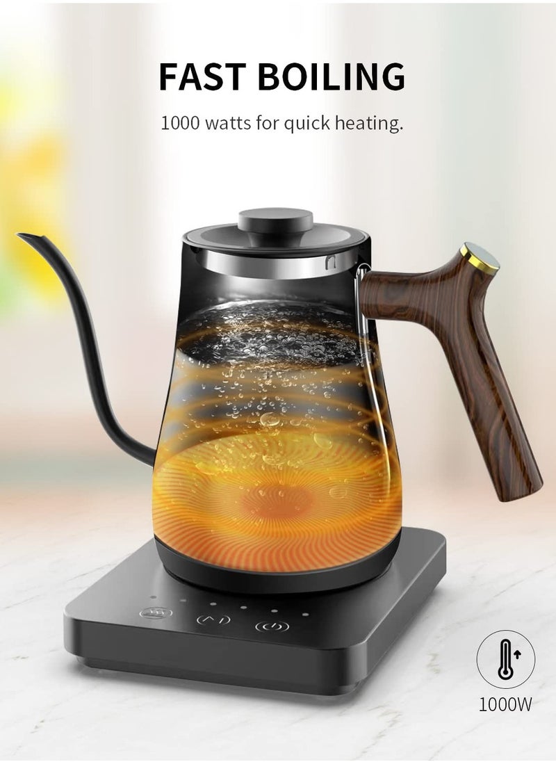 Gooseneck Kettle V60 Coffee Pot 800ML 1300W Power button temperature adjustment Digital display temperature Automatic heat preservation Stainless steel material Suitable for home and office