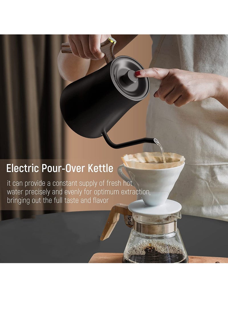 Gooseneck Kettle V60 Coffee Pot 800ML 1300W Power button temperature adjustment Digital display temperature Automatic heat preservation Stainless steel material Suitable for home and office