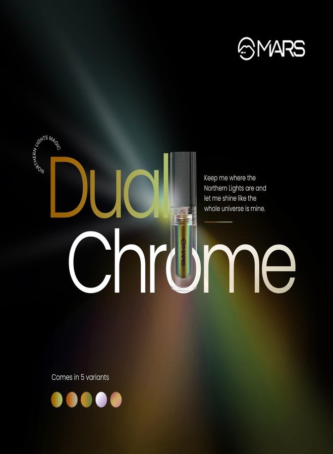 MARS Northern Lights Liquid Eyeshadow With Dual-Tone Chrome Effect | Liquid Shimmer | One Swipe Pigmentation | Smudge Proof | Light Weight Formula (1.8ml) (01-Scottish Serenity) - Image 4